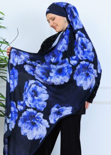 Zemheri Desen Şal  469-023 - V-16 -  Derin Mavi
