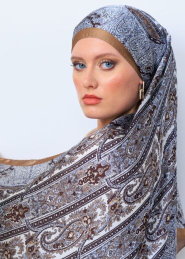 Karamel Retro Vual İpek Şal