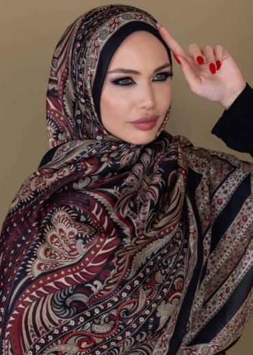 Siyah Bordo New Desen Pamuk Şal