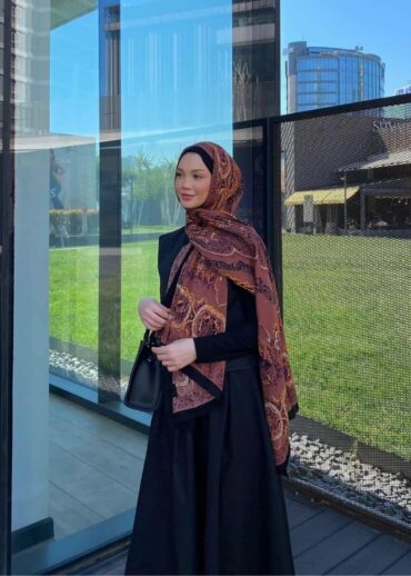 Dut Ruku Desenli Pamuk İpek Şal