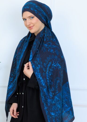 Derin Yansıma Desen Şal  469-017 - V-10 - Okyanus Mavi