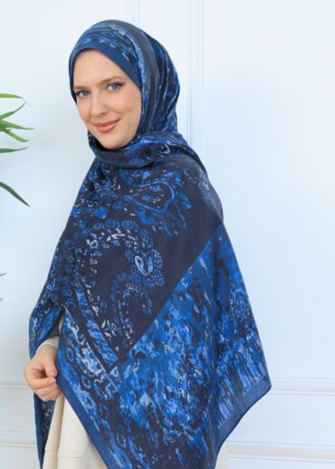 Derin Yansıma Desen Şal  469-017 - V-3 - Gök Mavi