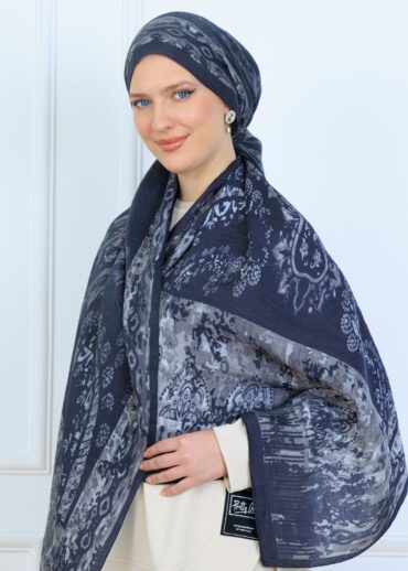 Derin Yansıma Desen Şal  469-017 - V-7 - Füme