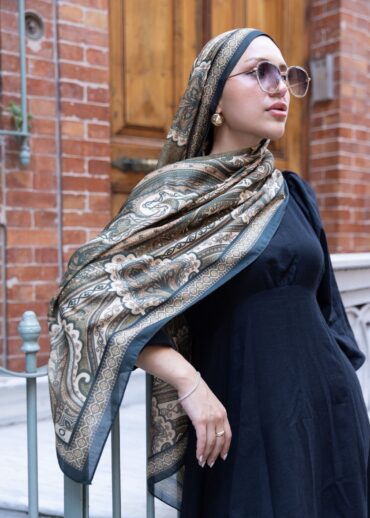 SAHRA DESEN PAMUK İPEK ŞAL-10005-TABA