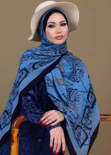 Buz Ruku Desenli Pamuk İpek Şal