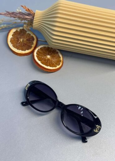 Chanel 5808 Oval Logo Güneş Gözlüğü-  Mor degrade cam