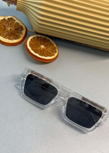 Versace Medusa Biggie Dikdörtgen Güneş Gözlüğü - Şeffaf