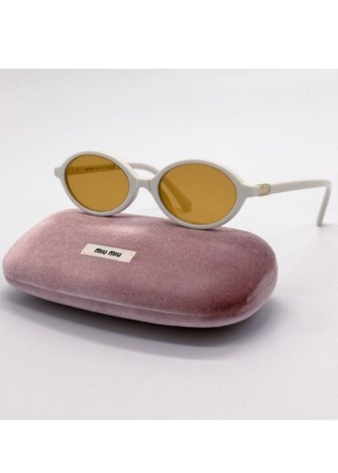 Mıu Mıu İthal Oval Güneş Gözlüğü - Beyaz