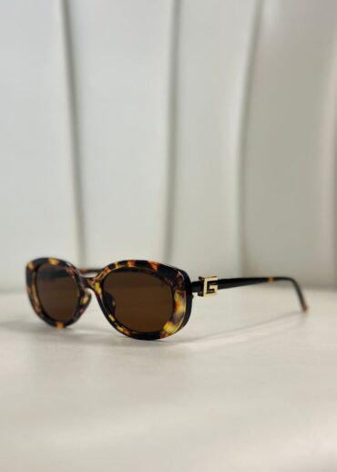 Gucci Oval Güneş Gözlüğü- Kahve