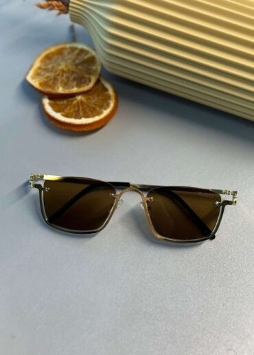 Gucci Metal Çerçeve Kare Gold Kadın Güneş Gözlüğü - Kahverengi