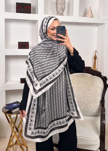 Monogram Pamuk Soft Şal 64302 - Beyaz