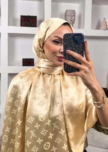 İthal L Pamuk Yün İpek Şal 49104 - Bej