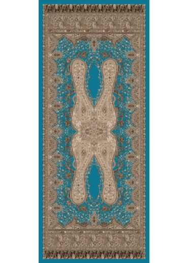 Buz Mavisi Sahara Desen Pamuk İpek Şal