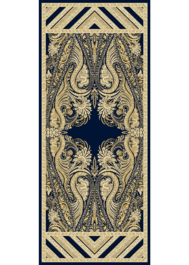 Lacivert New Desen Pamuk İpek Şal