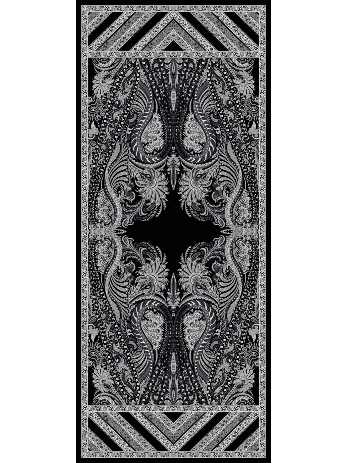 Siyah New Desen Pamuk İpek Şal