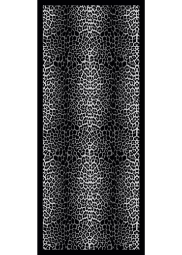 Gri Leopella Vual İpek Şal