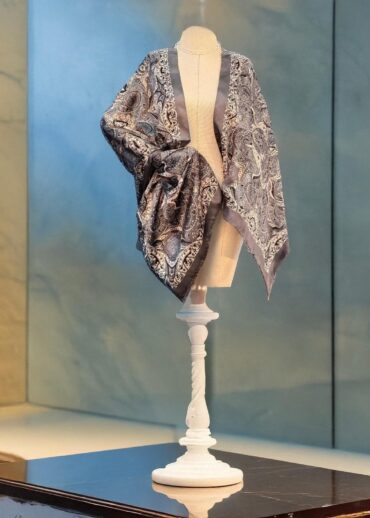 Gri Kibele Desen Vual Şal