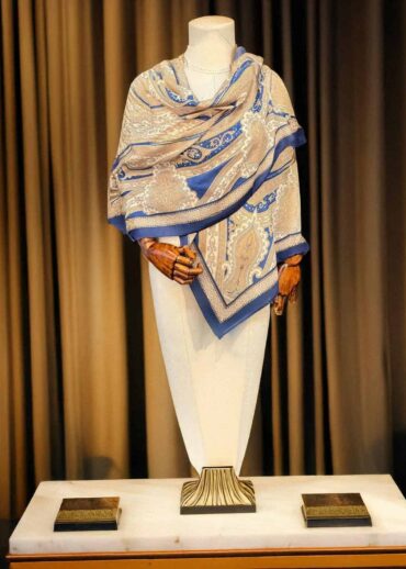 Saks Etnik Desen Pamuk Şal