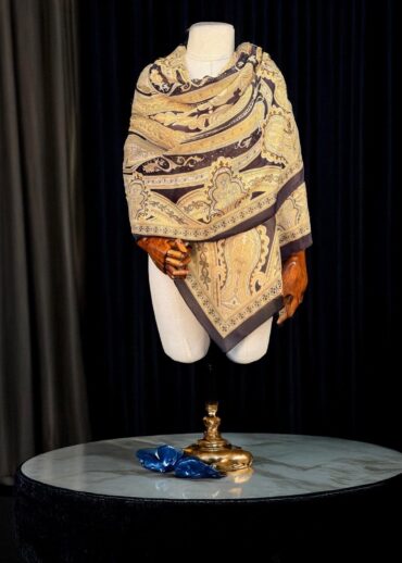 Gold Etnik Desen Pamuk Şal