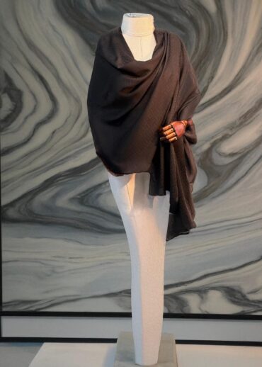 Siyah Nokta Desen Jakar Şal