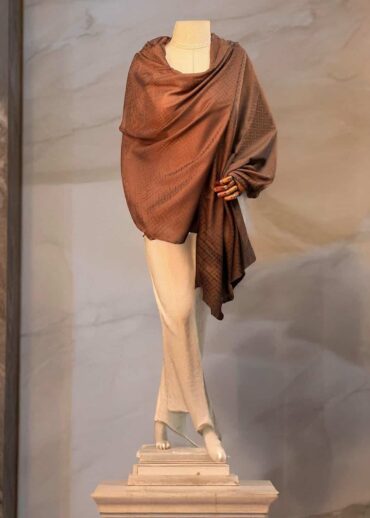 Kızıl kahve Nokta Desen Jakar Şal