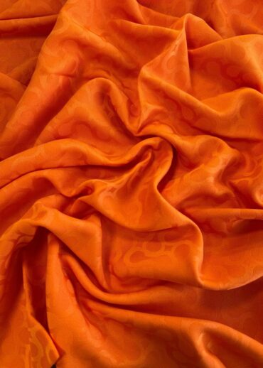 Turuncu Bloom Desen Jakar Şal