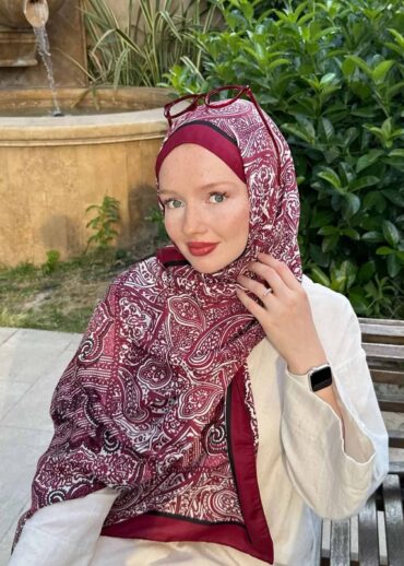 Deryanın Seçimi Bordo Soléa Desen İpek Pamuk Şal