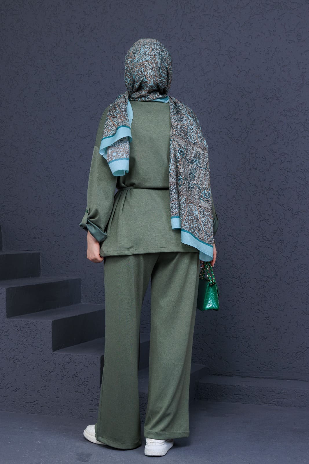 Oysho Bağlamalı İkili Takım TK100240 - Haki - Görsel 4