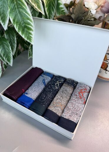 Etro-Etnik  Desen Pamuk Şal Avantajlı Kutu Set