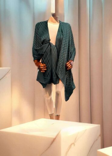 Zümrüt Qoza Desen Jakar Şal