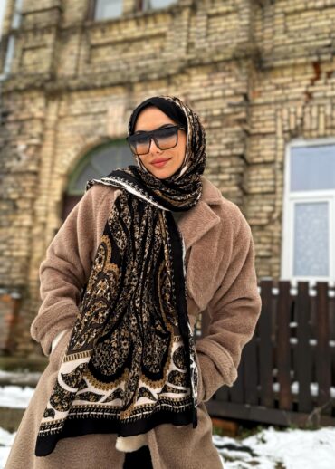 Siyah Lâl Yün İpek Şal