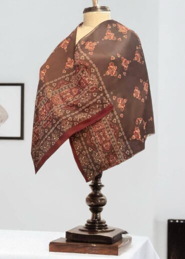Bordo Kahve Zarif Desen Pamuk Şal