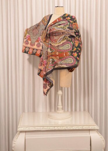 Vizon Retro Desen Pamuk Soft Şal