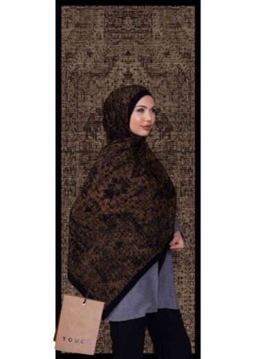 Mocha Eyyübi Desenli Pamuk İpek Şal