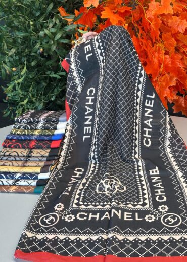 Çizgili Pamuk Şal 51201 - Kırmızı