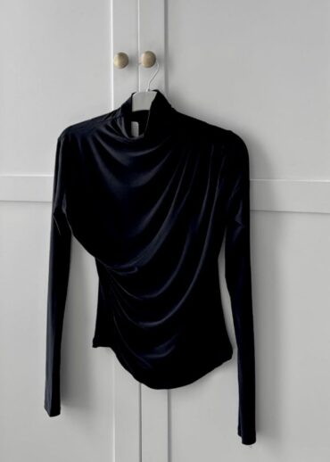 Drapeli Tasarım Bluz  BLZ100297 - Siyah