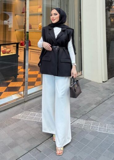 Vatka Detaylı Yelek (Kemer Hediyeli)  DŞ100298 - Siyah