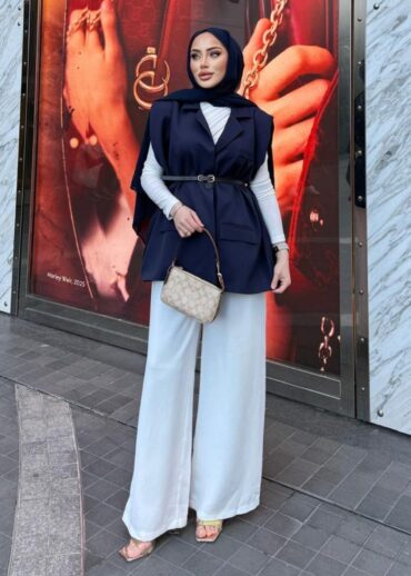 Vatka Detaylı Yelek (Kemer Hediyeli)  DŞ100298 - Lacivert