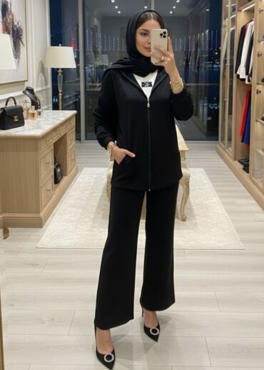 Premium Cep Fermuarlı Oysho İkili Takım TK100300  - Siyah