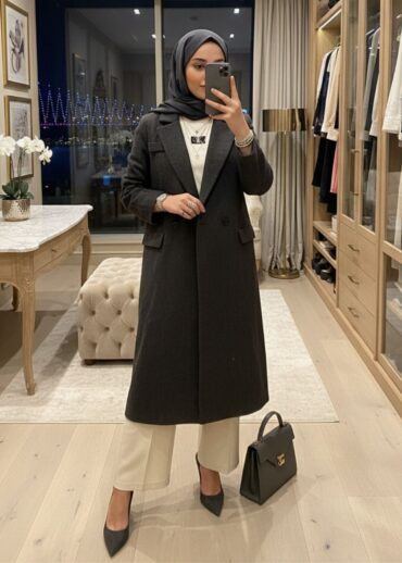 Kaşe Cepli Kaban CKT100407- Koyu Füme