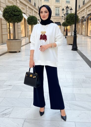 Moniy Ayıcık Detay Sweat SWT100448  - Beyaz