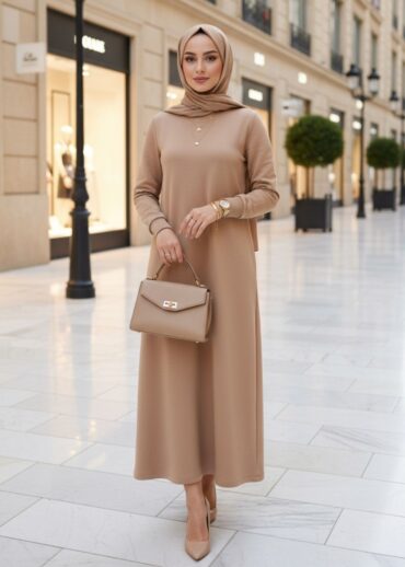 Samyella Trend Scuba Elbise ELB100453  – Camel