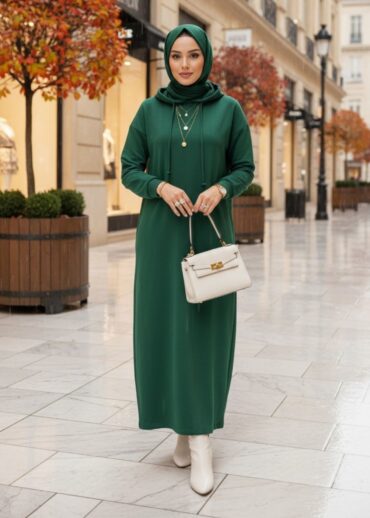 Monella Trend Kuşgözlü Elbise ELB100455  – Yeşil