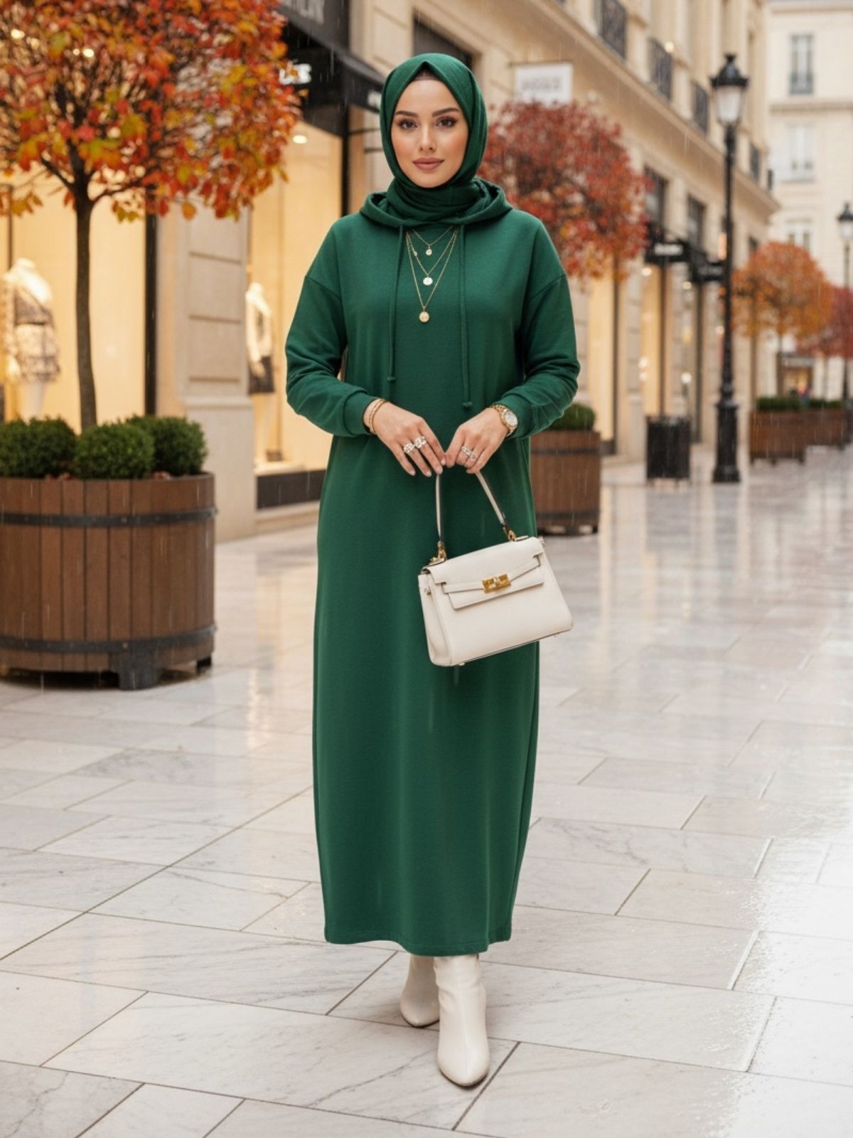 Monella Trend Kuşgözlü Elbise ELB100455 – Yeşil