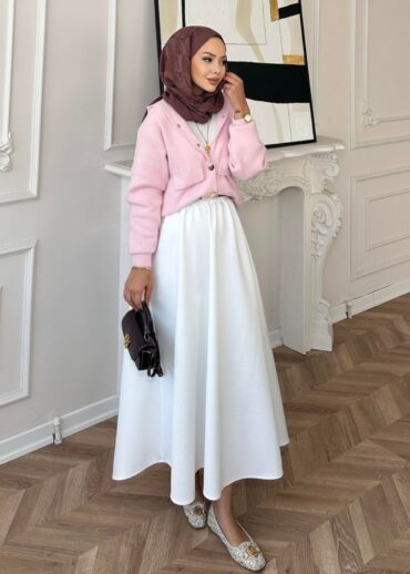 Scuba Kloş Kesim Etek  ETK100260  - Beyaz