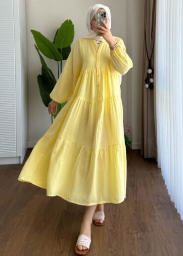 Elena Mira  Elbise L100166 - Sarı Şeker