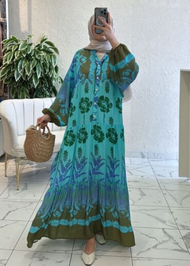 Vehlena Miss Elbise L10022 - Tropik Yeşil