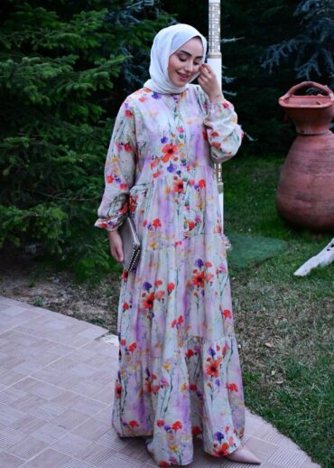 Lilaress Elbise L100100 - Menekşe