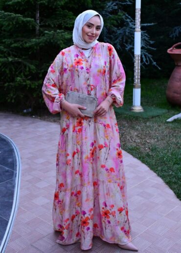 Lilaress Elbise L100101 - Toz Pembe