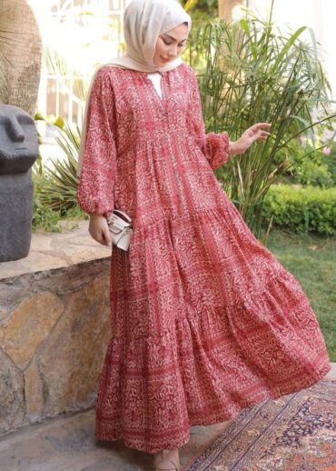 Viyana Elbise-1209 BÜYÜK BEDEN -Kiremit